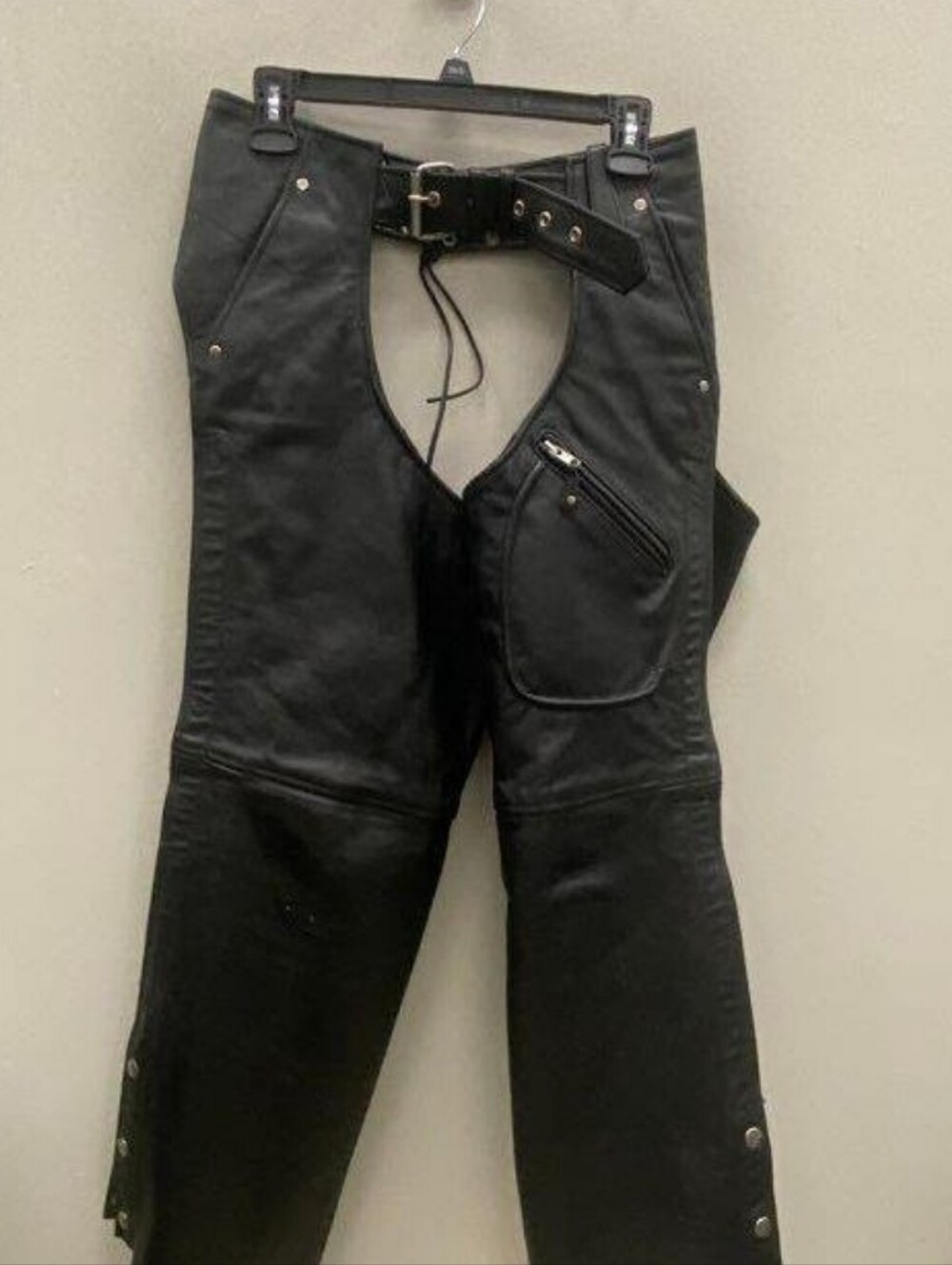 Hudson Leather Women's Black Motorcycle Chaps - Size XS